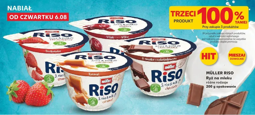 Ryż na mleku Müller Riso o smaku czekoladowym promocja w Kaufland