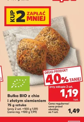 Bułka BIO z chia i złotym siemieniem promocja w Kaufland