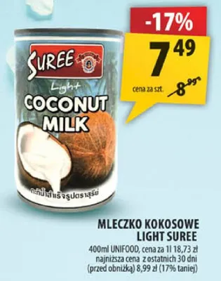 Mleczko kokosowe Light Suree promocja w Arhelan