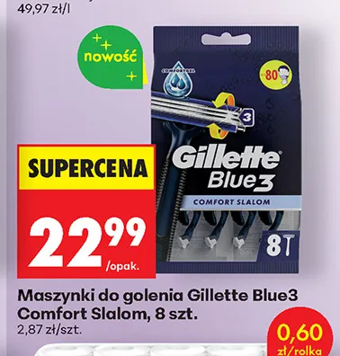 Maszynki do golenia Gillette Blue3 Comfort Slalom promocja w Biedronka