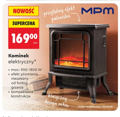 Kominek elektryczny Mpm promocja w Biedronka