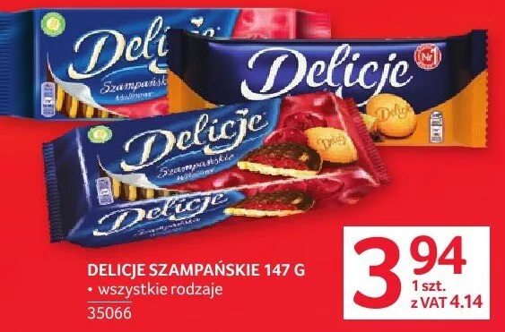Ciastka Delicje szampańskie 147 g wszystkie rodzaje promocja w Selgros