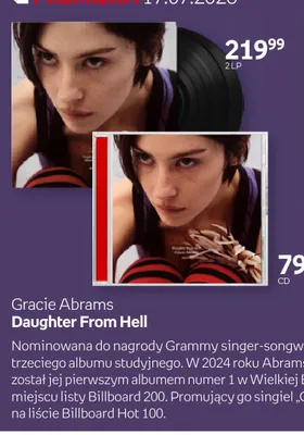 Płyta winylowa Gracie Abrams Daughter From Hell 2 LP promocja w Empik