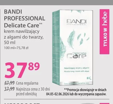 Krem nawilżający z algami do twarzy BANDI PROFESSIONAL Delicate Care promocja w Hebe