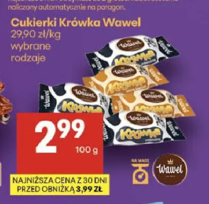 Cukierki krówka Wawel promocja w Delikatesy Centrum