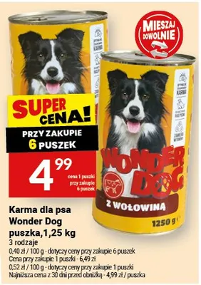 Karma dla psa Wonder Dog puszka 1.25kg promocja w Twój Market
