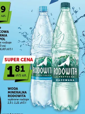 Woda mineralna Rodowita gazowana promocja w ABC