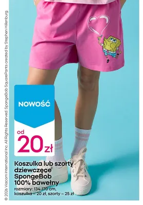 Szorty dziewczęce SpongeBob promocja w Pepco