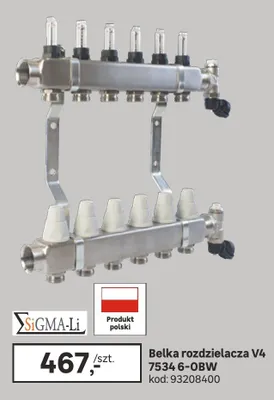 Belka rozdzielacza V4 7534 6-OBW promocja w Leroy Merlin