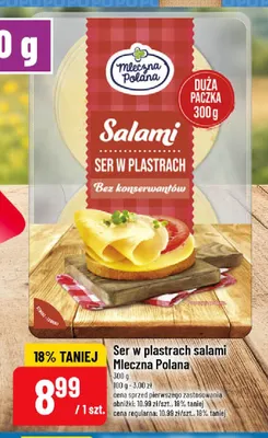 Ser w plastrach salami Mleczna Polana promocja w POLOmarket
