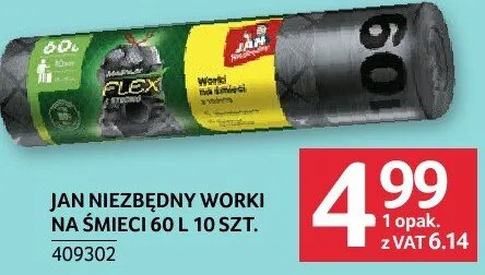 Worki na śmieci JAN NIEZBĘDNY 60 l 10 szt. promocja w Selgros