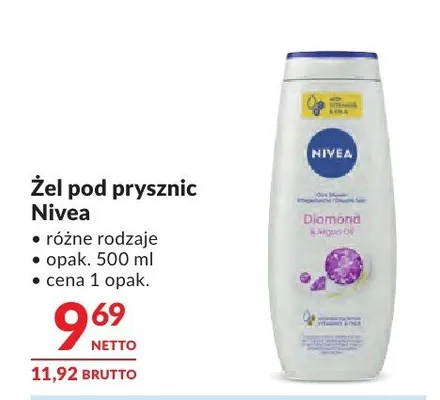 Żel pod prysznic Nivea Diamond & Argan Oil promocja w Makro