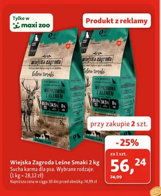 Sucha karma dla psa Wiejska Zagroda Leśne Smaki promocja w MAXI ZOO