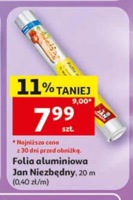 Folia aluminiowa Jan Niezbędny 20m promocja w Auchan