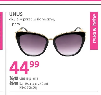 Okulary przeciwsłoneczne UNUS promocja w Hebe