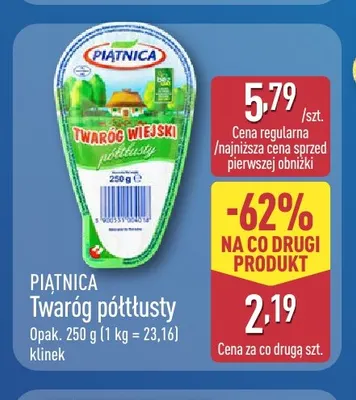 Twaróg półtłusty klinek Piątnica promocja w Aldi