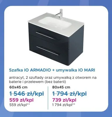 Szafka IO Armadio + umywalka IO Mari 60x45 cm promocja w Blu Salony Łazienek
