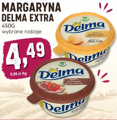 Margaryna Delma Extra o smaku wiejskiego masełka promocja w emma MARKET