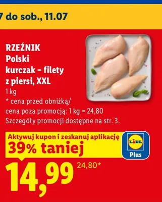 Filety z piersi kurczaka polskie XXL Rzeźnik promocja w Lidl
