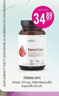Ferracaps żelazo 30mg mikrokapsułki kapsułki Aura Herbals promocja w Drogerie Jasmin