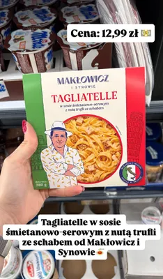 Makaron tagliatelle w sosie śmietanowo-serowym z nutą trufli ze schabem promocja w Biedronka