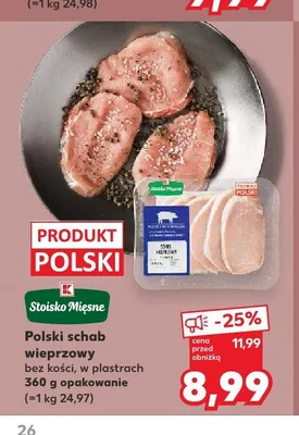 Polski schab wieprzowy bez kości w plastrach Stoisko Mięsne promocja w Kaufland