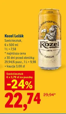 Piwo Kozel Ležák 6-pak promocja w Lidl