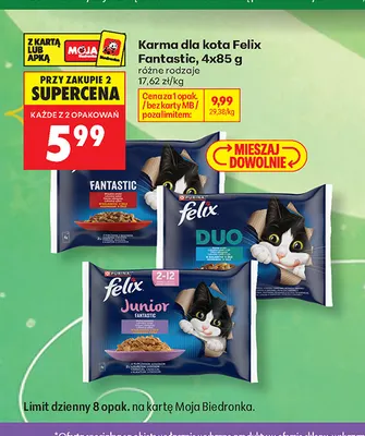 Karma dla kota Felix Fantastic 4-pak promocja w Biedronka