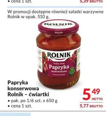 Papryka konserwowa Rolnik ćwiartki promocja w Makro
