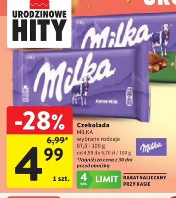 Czekolada Milka promocja w Intermarche