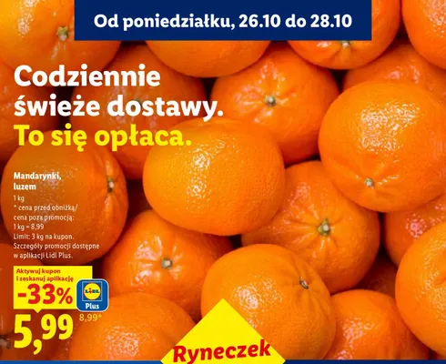 Mandarynki luzem promocja w Lidl