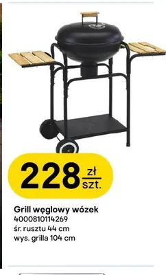 Grill węglowy wózek śr. rusztu 44cm wys. grilla 104cm promocja w Castorama