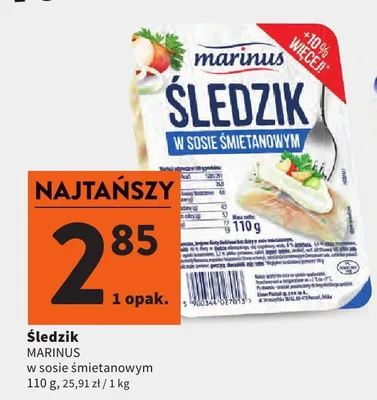 Śledzie w sosie śmietanowym promocja w Intermarche