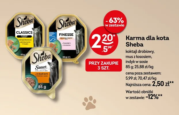 Karma dla kota Sheba Classics koktajl drobiowy promocja w Żabka