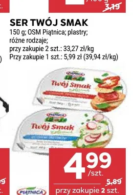 Ser w plastrach Twój Smak OSM Piątnica promocja w Stokrotka