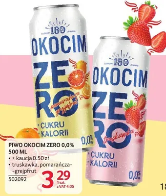 Piwo Okocim Zero 0,0% pomarańcza-grejpfrut 500ml promocja w Selgros