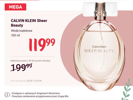 Woda toaletowa Sheer Beauty promocja w Rossmann