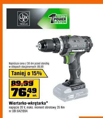 Wiertarko-wkrętarka Lux-Tools promocja w OBI