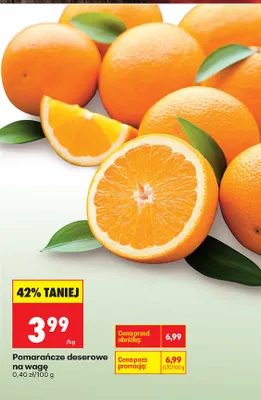 Pomarańcze deserowe na wagę promocja w Biedronka