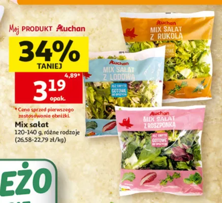 Mix sałat z roszponką Auchan promocja w Auchan