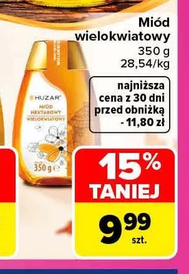 Miód wielokwiatowy Huzar promocja w Carrefour