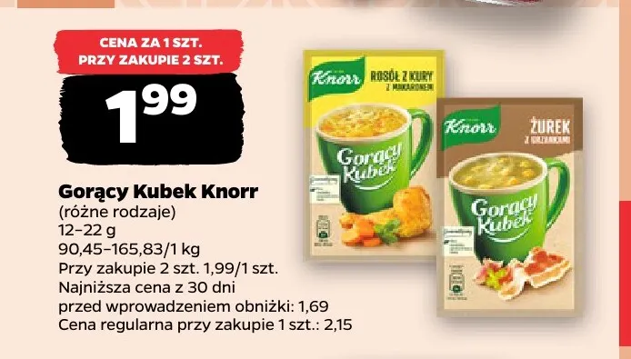 Gorący Kubek Knorr żurek z grzankami promocja w Netto