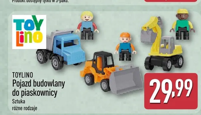 Pojazd budowlany do piaskownicy Toylino promocja w Aldi