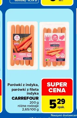 Parówki z indyka Carrefour Extra promocja w Carrefour Market