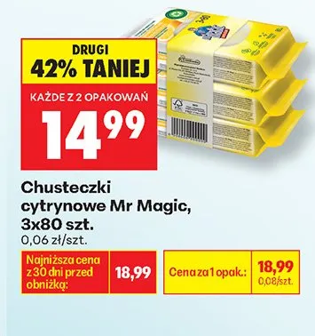 Chusteczki cytrynowe Mr Magic 3-pak promocja w Biedronka