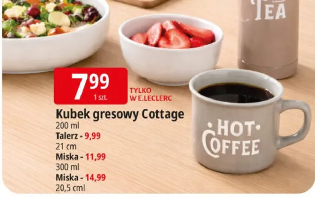 Kubek gresowy Cottage promocja w Leclerc