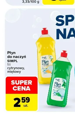 Płyn do naczyń cytrynowy SIMPL promocja w Carrefour Market