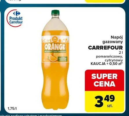Napój gazowany pomarańczowy Carrefour promocja w Globi