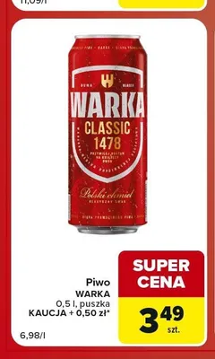 Piwo Warka Classic promocja w Carrefour Market