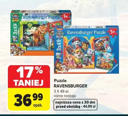 Puzzle Ravensburger 3x49 el. promocja w Carrefour Market